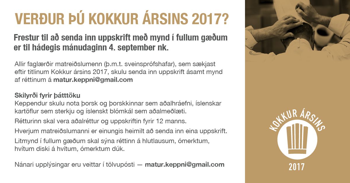 Leitað að Kokki ársins 2017
