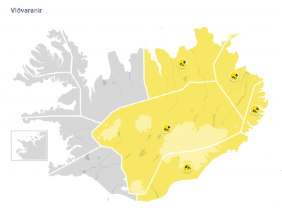 Gul viðvörun á Norðurlandi eystra næstu daga