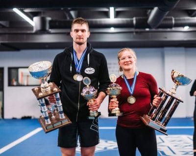 Sigurvegarar í opnum flokki karla og kvenna frá móti helgarinnar