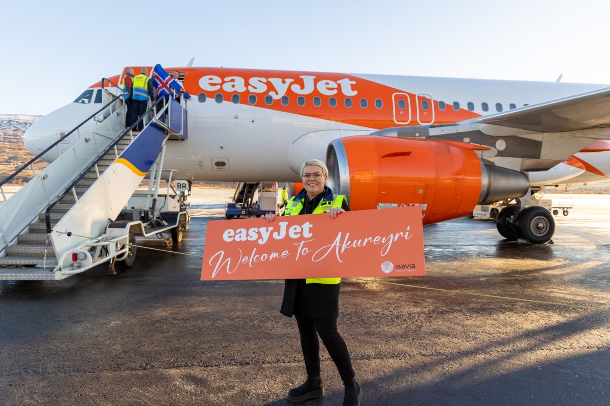 Söguleg lending easyJet á Akureyrarflugvelli