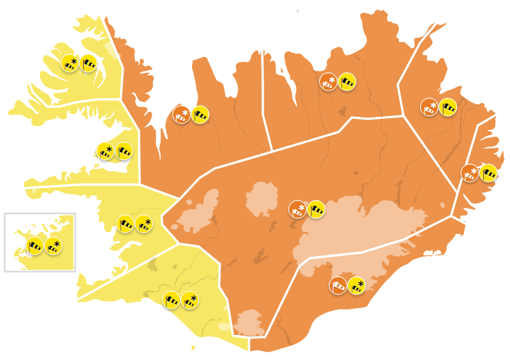 Appelsínugul viðvörun út morgundaginn