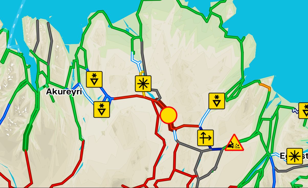 Hringvegur lokaður um Mývatnsöræfi og Biskupsháls